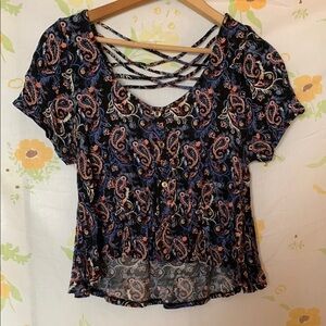 Charlotte Russe Paisley Crop Top